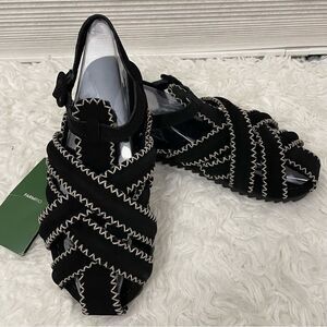 FARM RIO Black Zigzag Sandals Vegan Leather Straps size‎ US 7.5 NEW